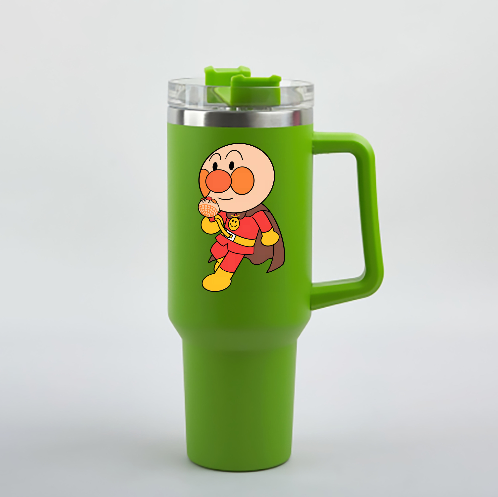 （画像用） アンパンマン Anpanman 1200mL車用タンブラー - クリスタルステッカー（プラスチックストロー付き）